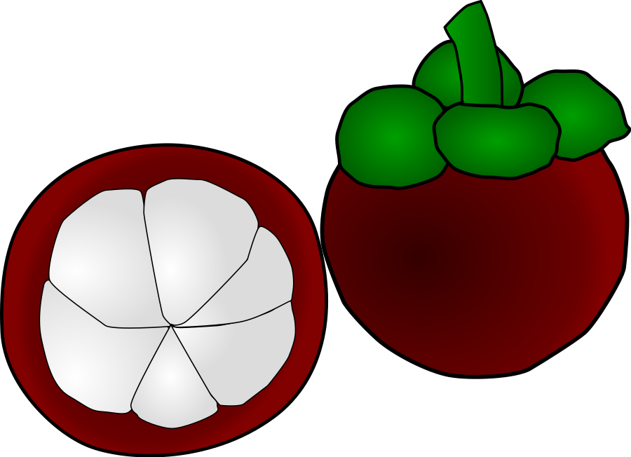 Mangosteen Fruit: Whole and Cross-Section View