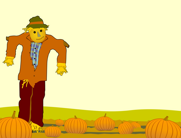 Scarecrow and pumpkins free art image for christians clipart