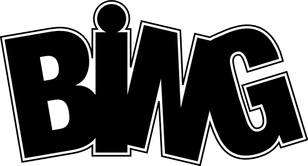 Bing logo in bold black stylized font with white outline and dynamic slant.