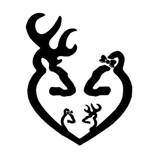 Browning Buck And Doe Heart Tattoo Clipart 