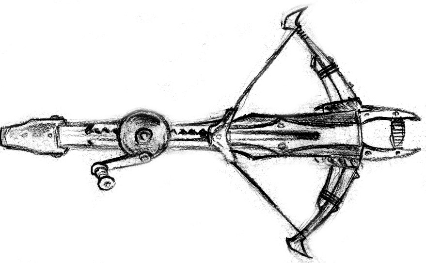 Outline crossbow stock vector. Illustration of boom, apple - 36933844