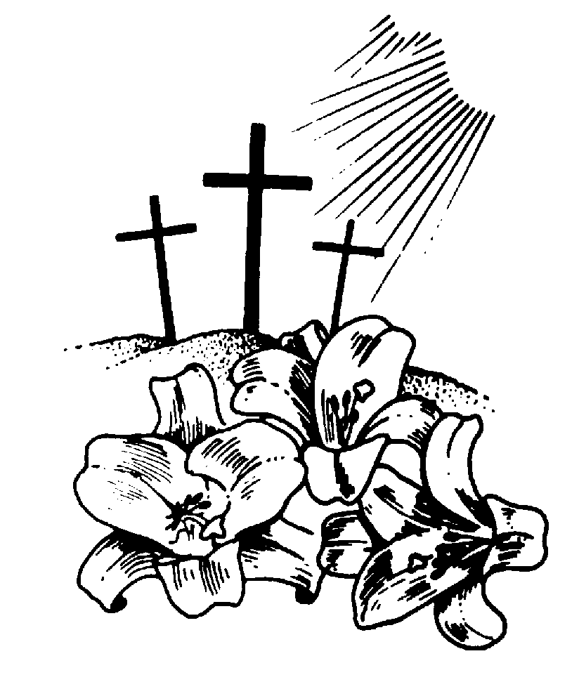 Easter Resurrection Illustration - Crosses, Lilies, and Divine Light