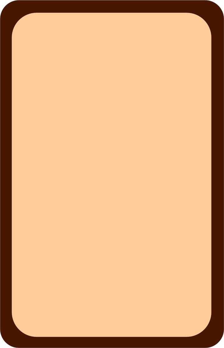 Blank rectangular card with rounded corners and a dark brown border, peach-colored center.