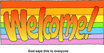 Warm Welcome Banner - Vibrant Rainbow Design for Inclusive Spaces