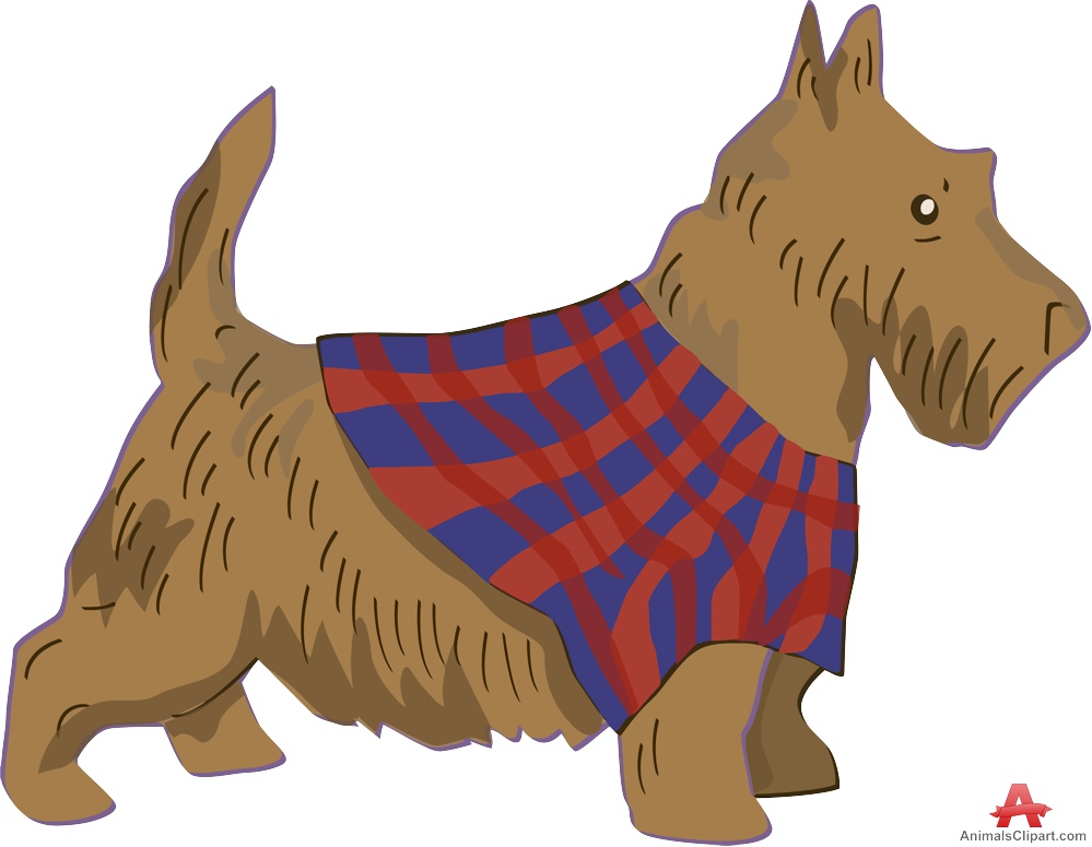 Brown Scottish Terrier Clipart 