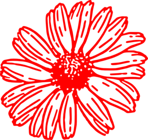 Red Stylized Daisy Illustration - Free Vector Graphic for Design Projects
