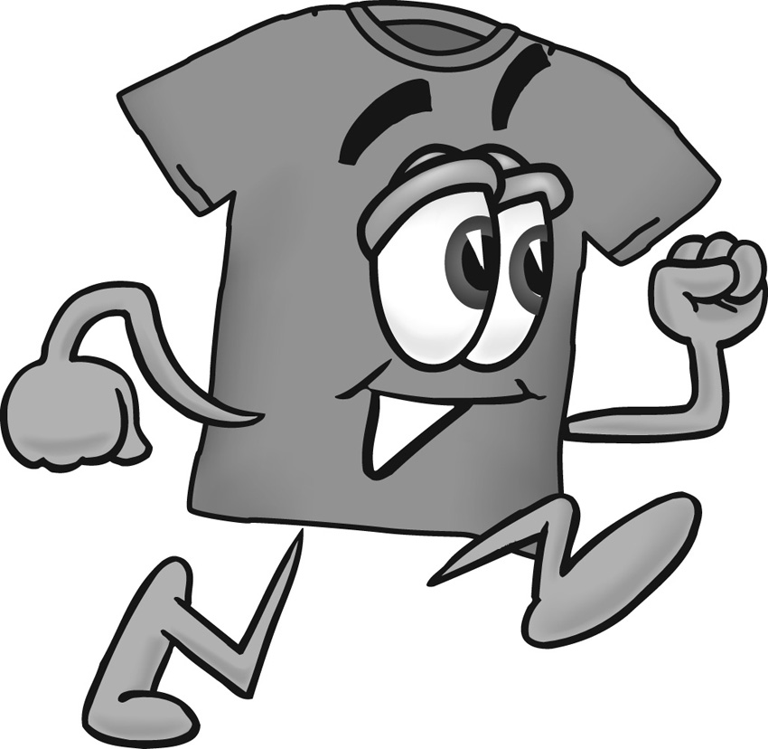 Fun Running T-Shirt Mascot - Playful Apparel Illustration