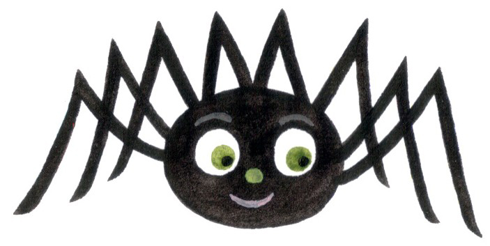 Cute Cartoon Spider Illustration for Kids’ Content & Halloween Design