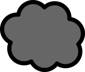 Gray cloud-shaped graphic on black background, abstract and minimalist design.