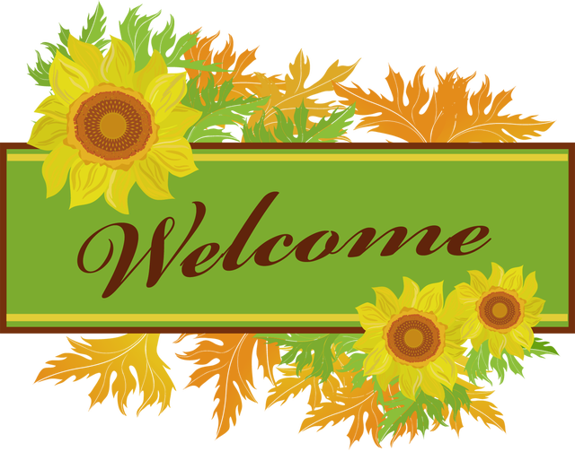 Warm Fall Welcome Banner - Sunflower & Leaf Design for Seasonal Greetings