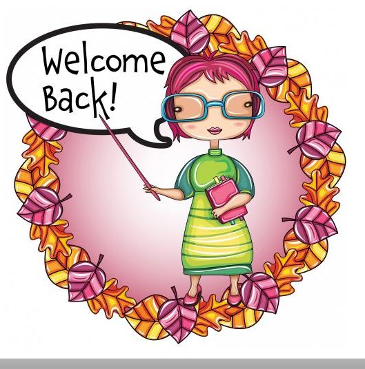 Welcome Back Teacher Illustration - Back to School Clipart