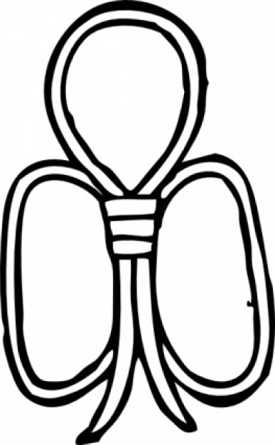 Black-and-white line drawing of an Ankh symbol, the ancient Egyptian hieroglyph for "life", featuring a looped top and T-shaped base.