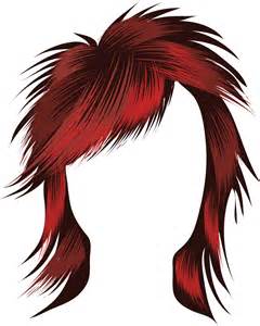 Red Spiky Hairstyle Illustration - Bold Graphic Hair Design