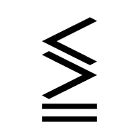 Black mathematical symbol for "less than or equal to" (≤) on white background.