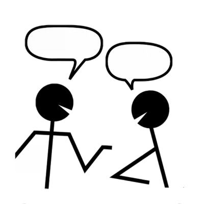 talking with friends clipart black and white