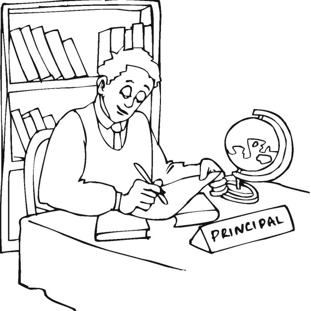 Principal&Office Clipart Black And White 