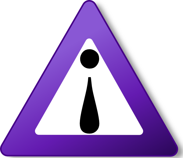 General Warning Sign - Purple Triangle with Exclamation Mark