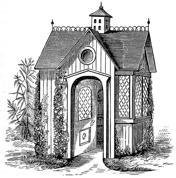 Victorian Garden Folly Illustration - Ornate Architectural Design