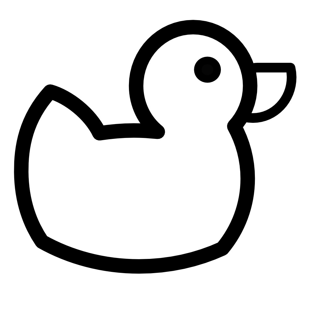 Black and white ducky icon black white art cliparts