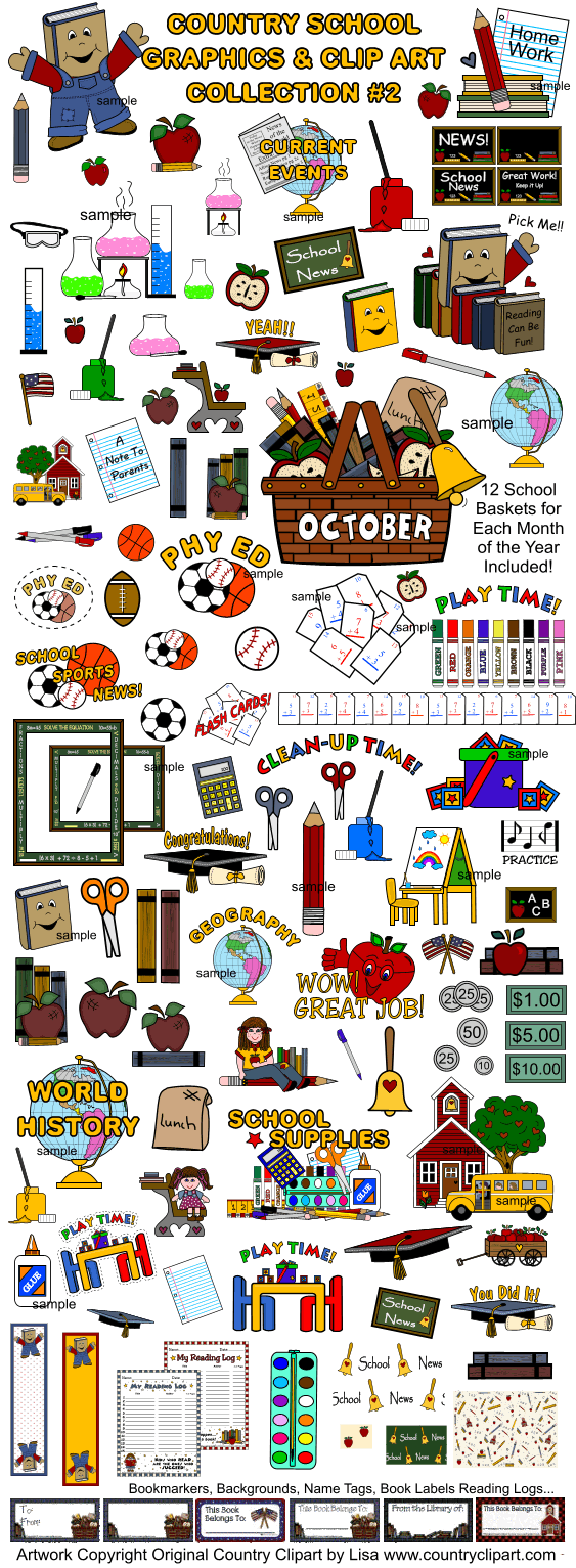 School Graphics by Original Country Clipart by Lisa 