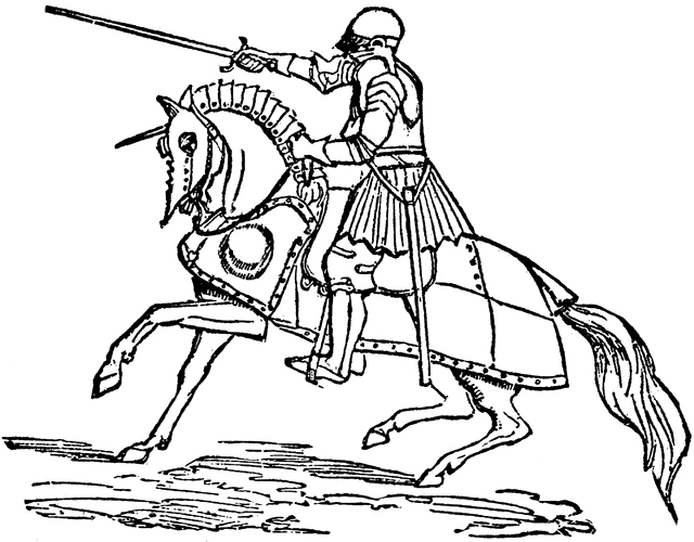 Knight on Horseback - Medieval Warfare Illustration