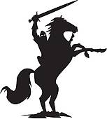 Knight on Rearing Horse Silhouette - Bold Medieval Symbol for Design & Branding