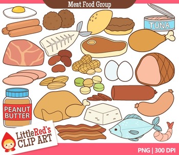 Meat Food Group Clip Art - Nutritious Protein Sources for Education & Design