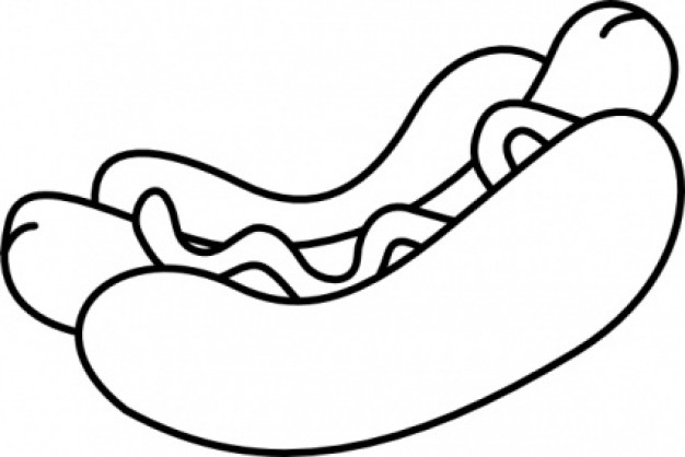 Hot Dog Illustration - Clean Line Art for Food Content