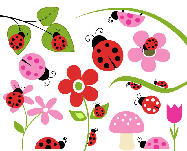 Ladybug lady bug clip art bug flower leaf branch clipart personal 