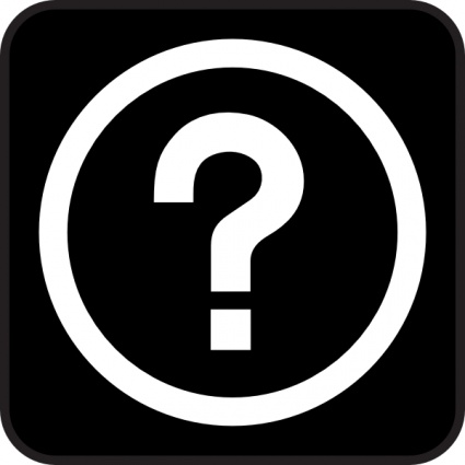 White question mark inside a circle on black background, symbolizing inquiry or help.
