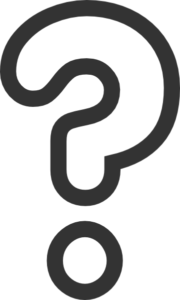 Black question mark icon on white background, symbolizing inquiry or uncertainty.