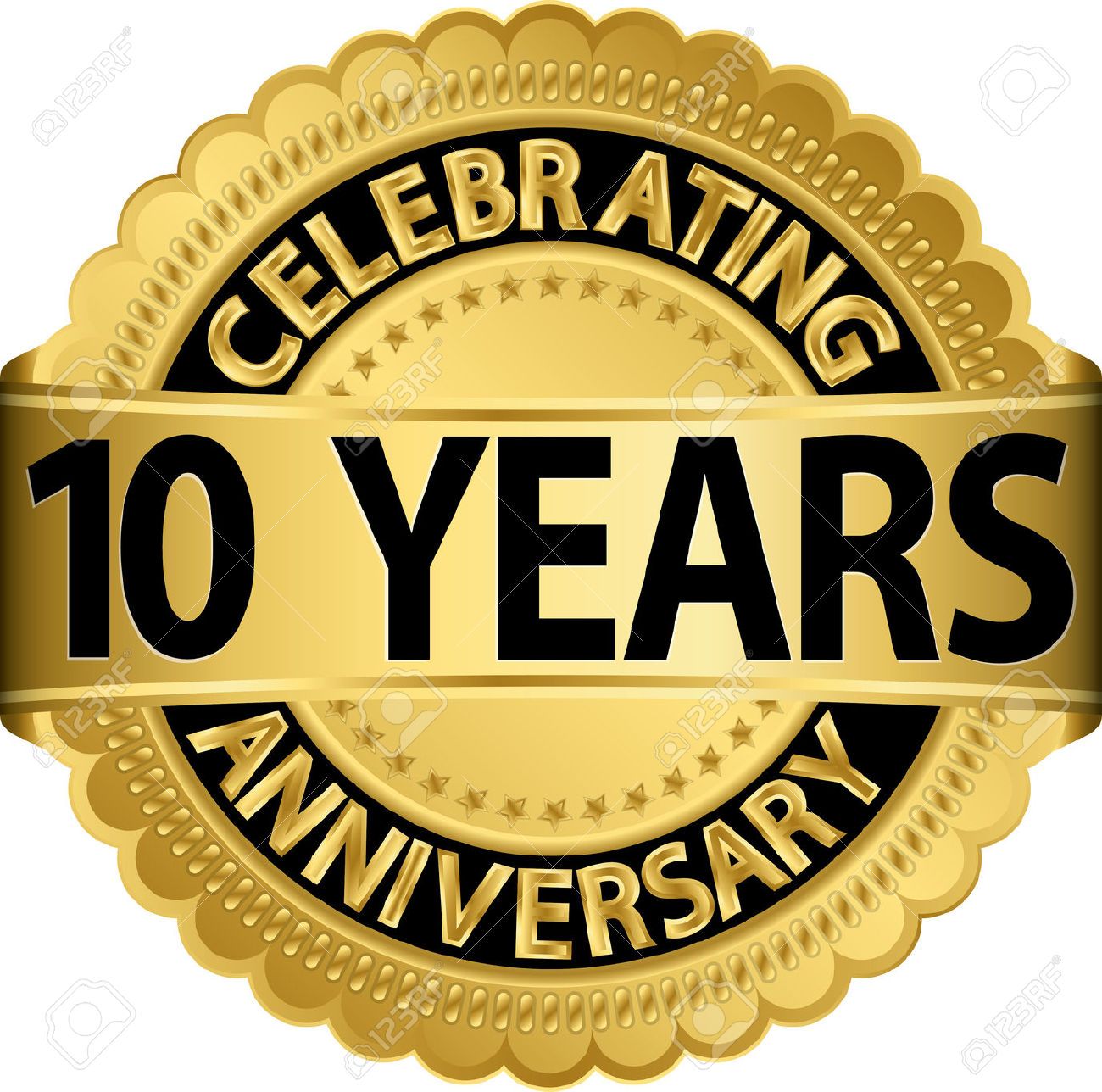 Celebrating 10 Years Anniversary - Golden Milestone Badge