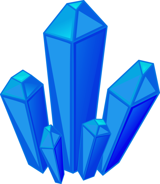 Blue Crystal Cluster Illustration - High-Quality Digital Asset for Design & Gaming