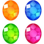 Set of colorful gems isolated 
