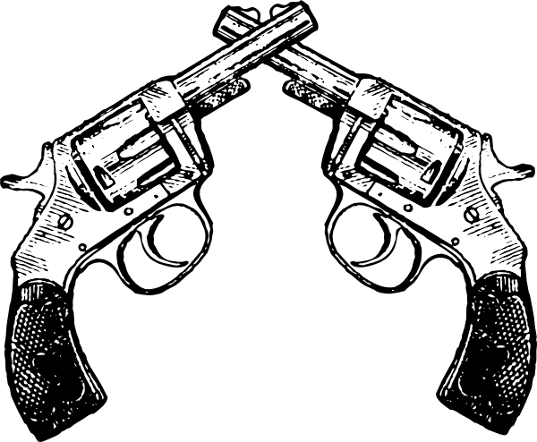 Crossed Revolver Clipart 