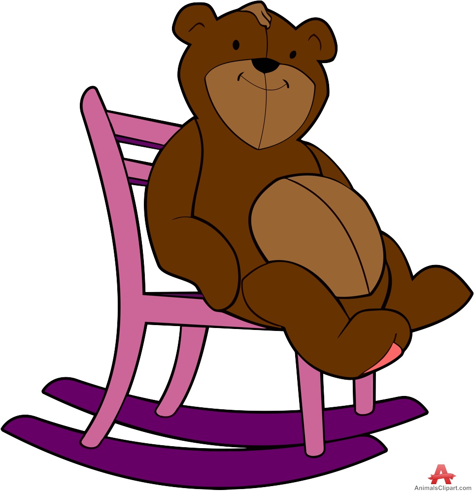 Bear Clipart Sitting on Chair 
