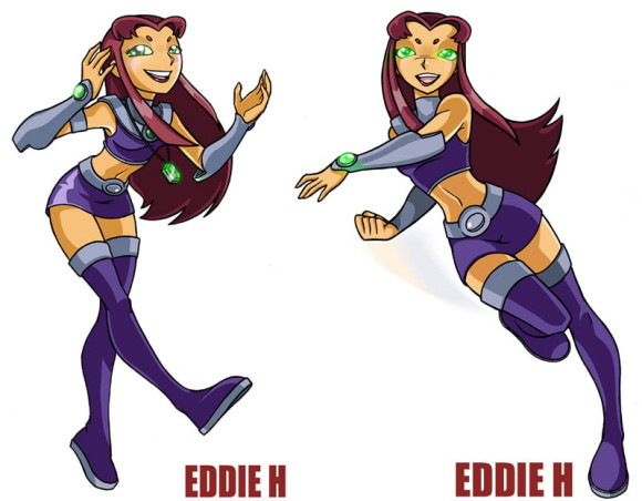 Starfire Character Art - Teen Titans Animated Series Poses