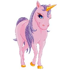 Pink Unicorn Illustration - Whimsical Fantasy Creature for Kids & Design