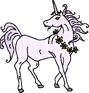 White Unicorn Illustration with Floral Accents on Red Background