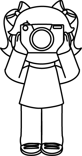 Girl Taking a Photo - Camera Illustration for Creative Projects