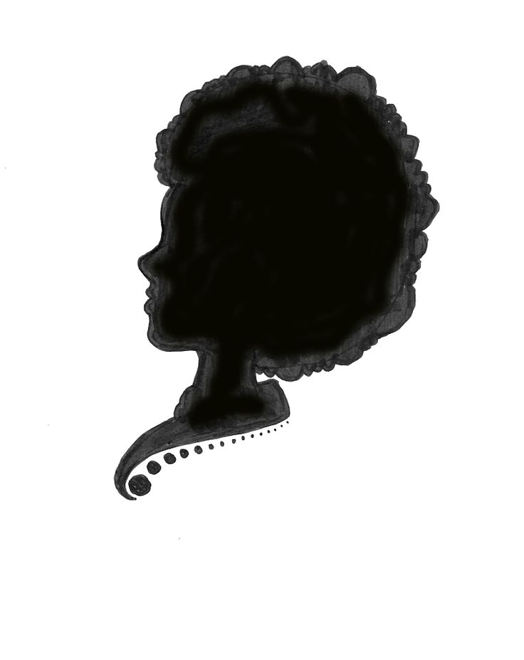 clipart of silhouttes of black women afro 