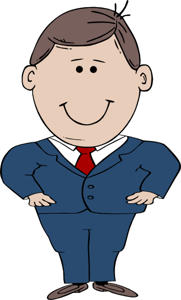 Friendly Businessman Cartoon Illustration for Websites & Presentations