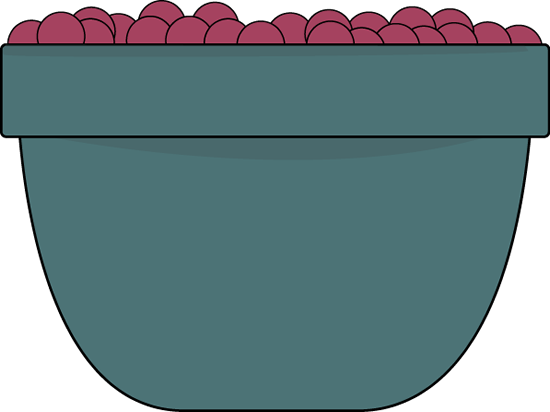 Teal bowl overflowing with vibrant red berries, stylized illustration.