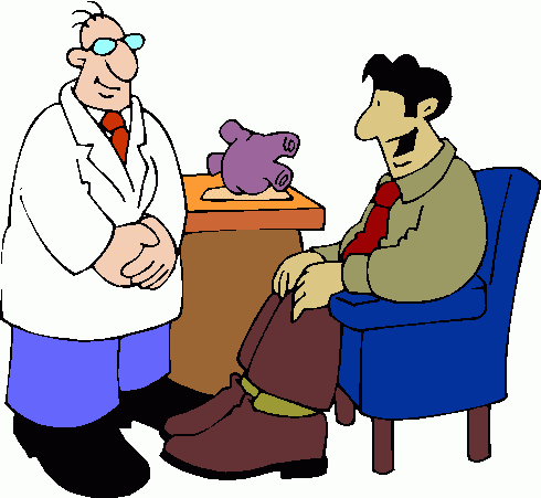 Doctor-Patient Consultation with Financial Planning Symbolism