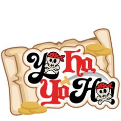 Pirate-themed "Yo Ho Yo Ho!" logo on a treasure map scroll with skulls and gold coins.
