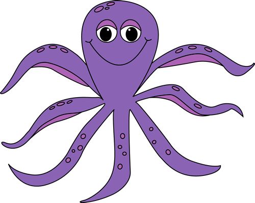 Cute Purple Octopus Cartoon Illustration for Kids & Educational Content