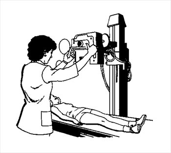 X-Ray Technician Performing Diagnostic Imaging Procedure
