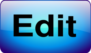 Blue gradient button with bold black "Edit" text, glossy rounded rectangle design