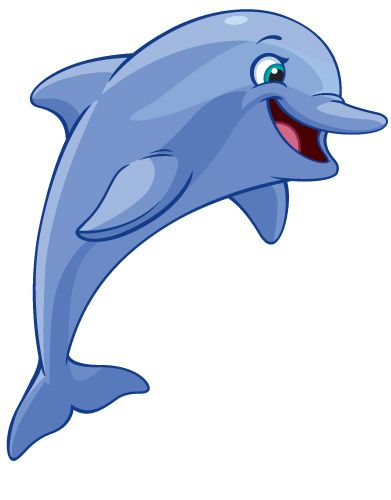 Happy Dolphin Cartoon - Friendly Marine Animal Illustration