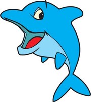 Friendly Cartoon Dolphin Illustration for Kids’ Content & Educational Sites
